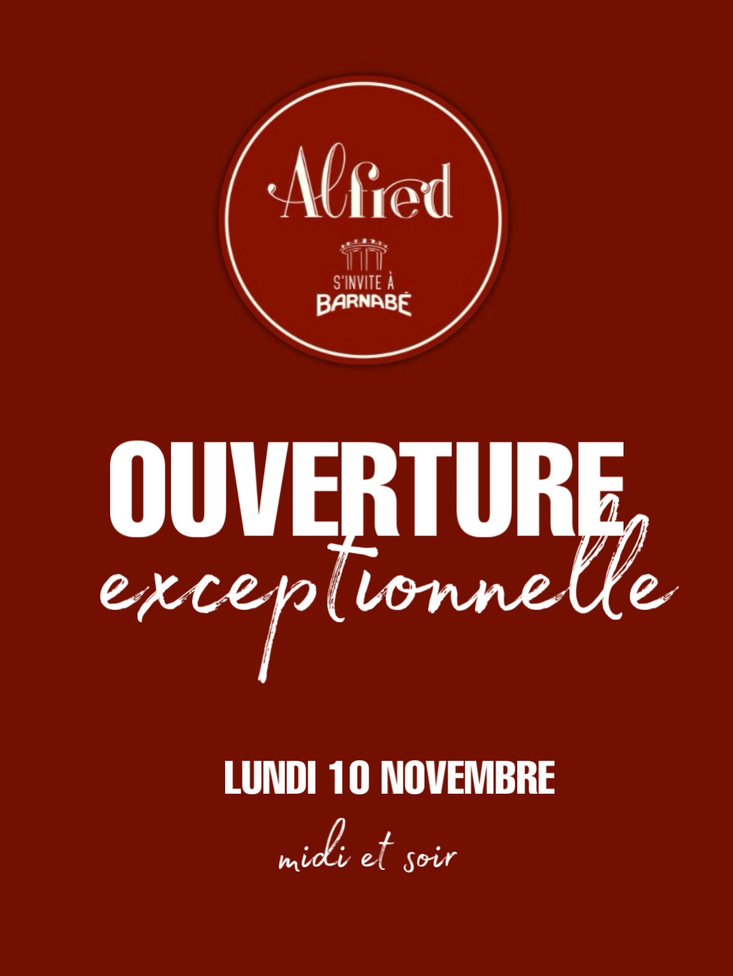 Pensez à réserver dès maintenant…!!
En plus mardi, c’est férié… 🎉😜